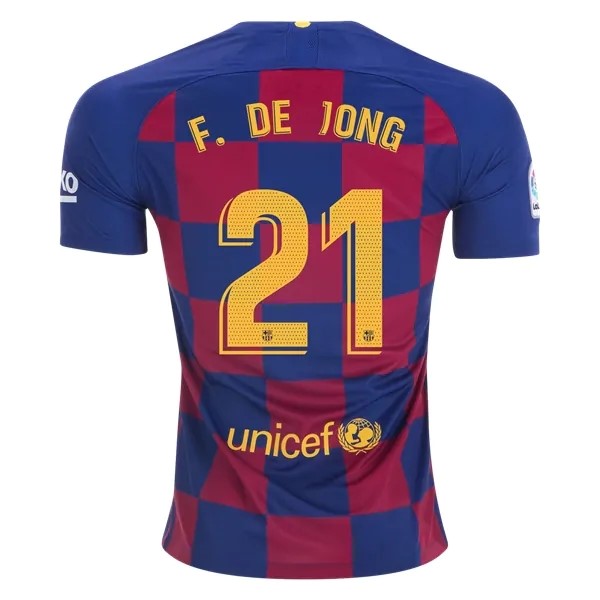 Camiseta Barcelona NO.21 De Jong 1ª 2019 2020 Azul Rojo